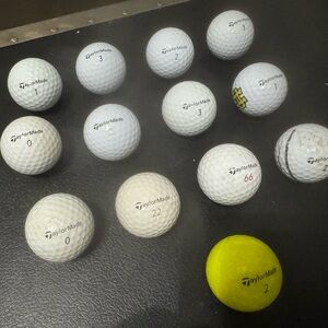 13 TaylorMade White and Yellow Golf Balls Collection